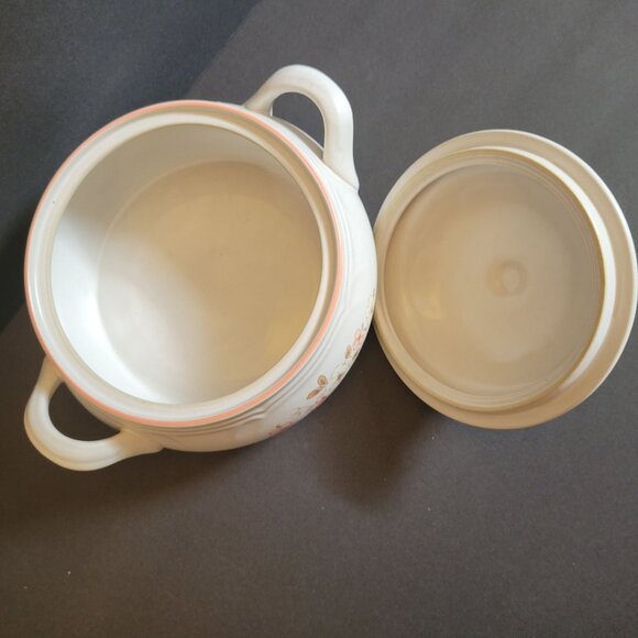 Vintage Country Ware Peachwood Stoneware Floral Soup Tureen With Lid & Handles W - Picture 8 of 11